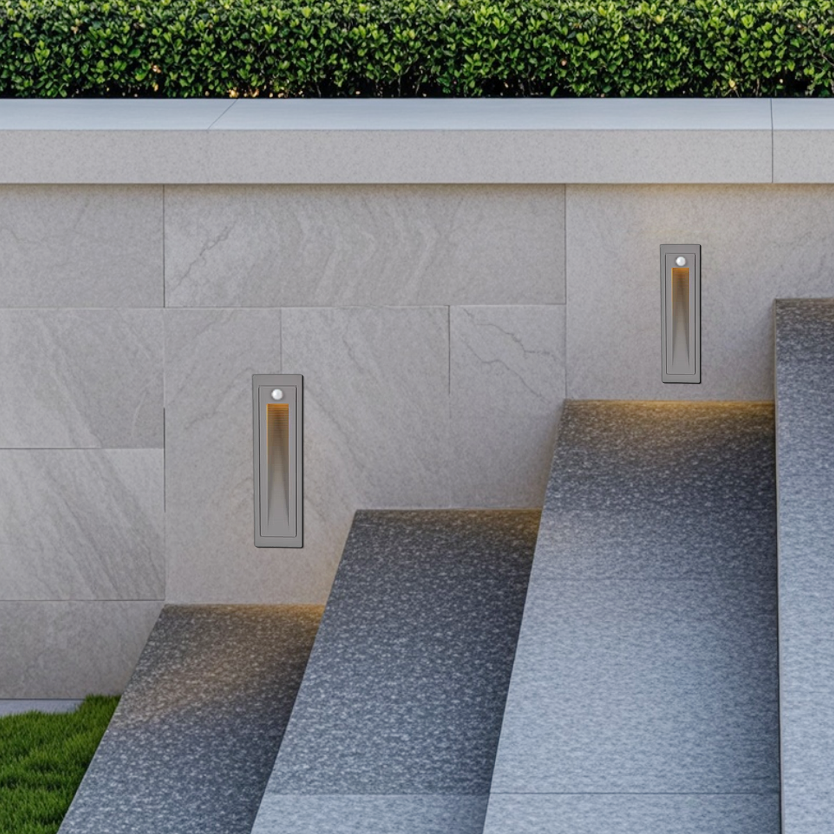 Modern LED Deck Step Light – Black Metal Waterproof Sensor Light for Stairs